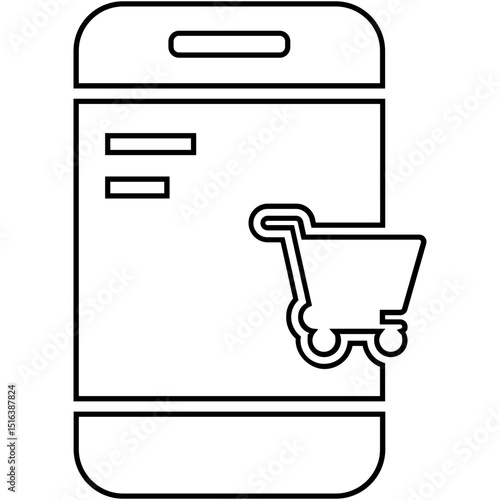 Mobile, shopping, cart icon