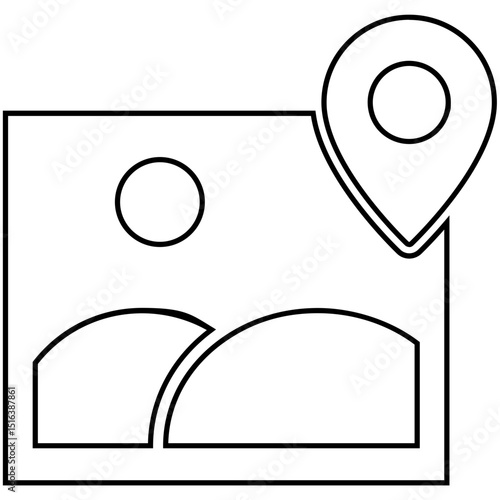 Photo, geo, tagging icon