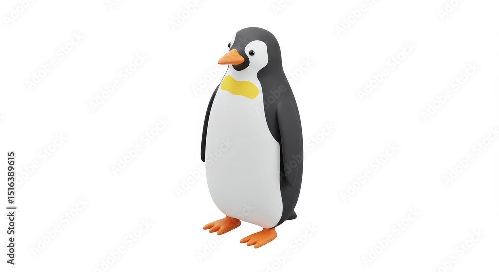 Obraz premium Adorable 3D Rendered Penguin: A Delightful Antarctic Icon