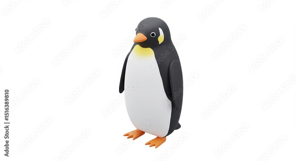 Naklejka premium Adorable 3D Rendered Penguin