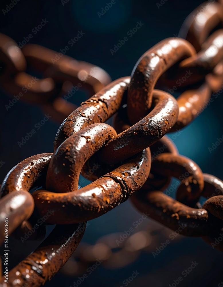 A broken chain repaired with wire shows raw but determined effort to hold on. A broken chain repaired with wire shows raw but determined effort to hold on.