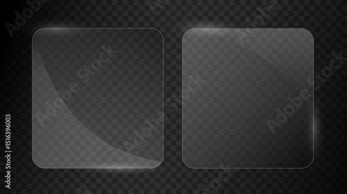 png elegant floating template with curved crystal glass frame transparent pane overlay soft glow modern stylish abstract effect clean polished beveled design futuristic rectangle collection


