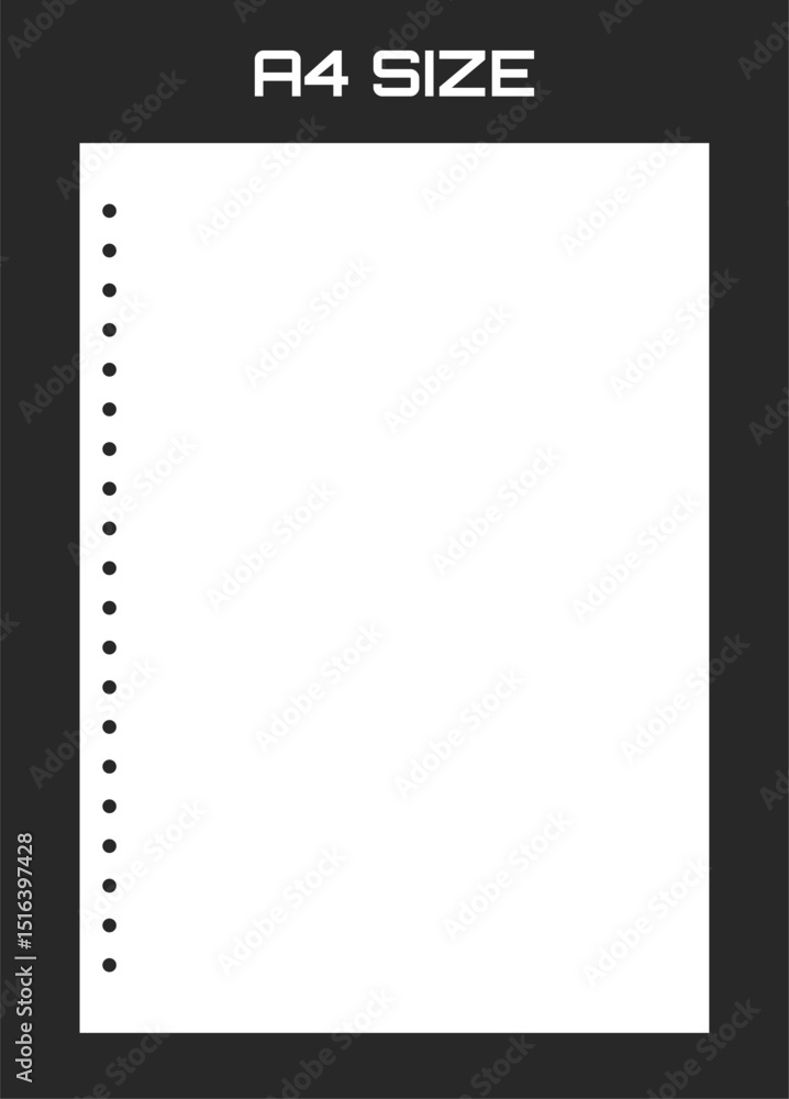 Realistic blank lined paper sheet in A4 format isolated on black background. Notebook or book page. Realistic blank lined paper sheet in A4 format isolated on black background. Notebook or book page.