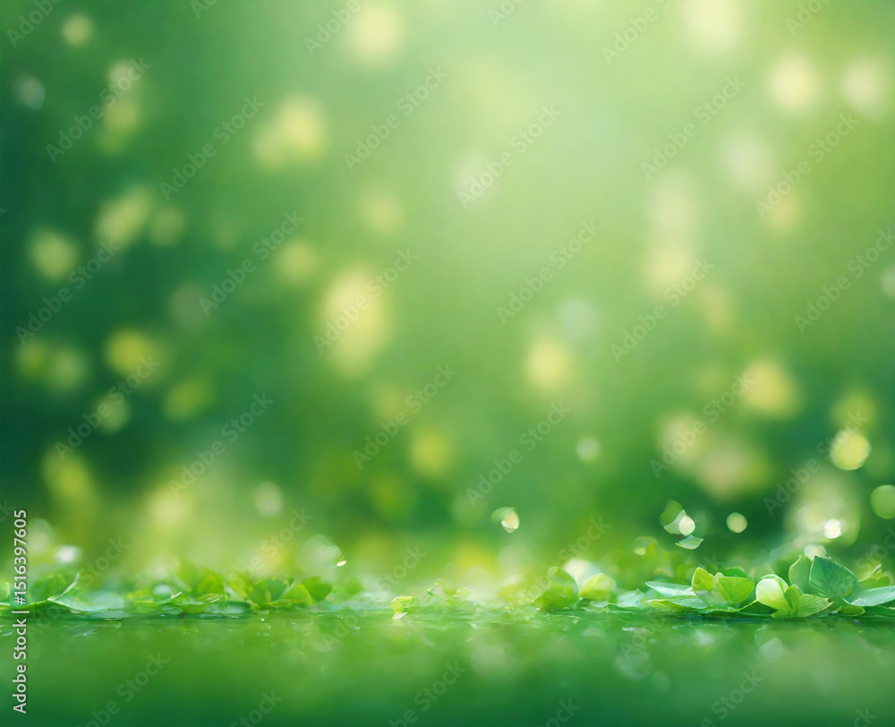Obraz premium Enchanted Green Forest Bokeh Background, Magical Fairy Woodland Blur Scene, Mystical Green Forest Fantasy Background, Dreamy Forest Light Bokeh Wallpaper, Fairy Tale Forest Blur Image
