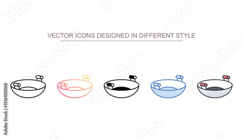 Wok icon design with white background stock illustration