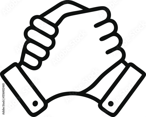 Soul brother handshake icon, thumb clasp handshake or homie handshake isolated on white background, friendship or deal business concept, vector icon for apps and websites
