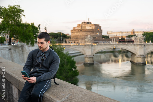 Photography A young adventurous man, enjoying the beauties of Rome.