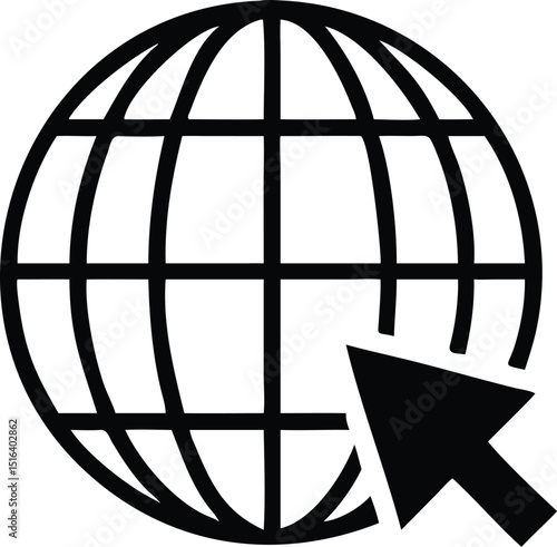 go to web icon symbol, vector flat design Illustration
