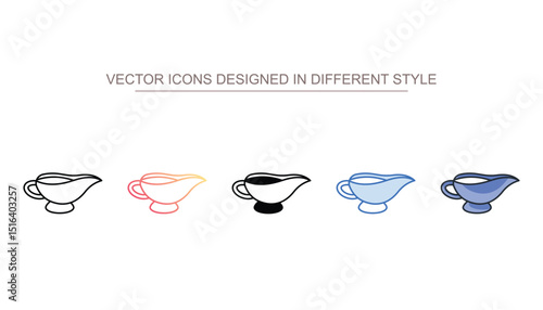Gravy Boat icon design with white background stock illustration