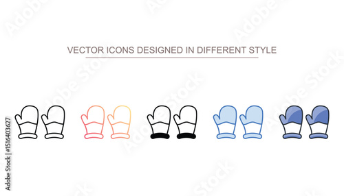 Cooking Gloves icon design with white background stock illustration