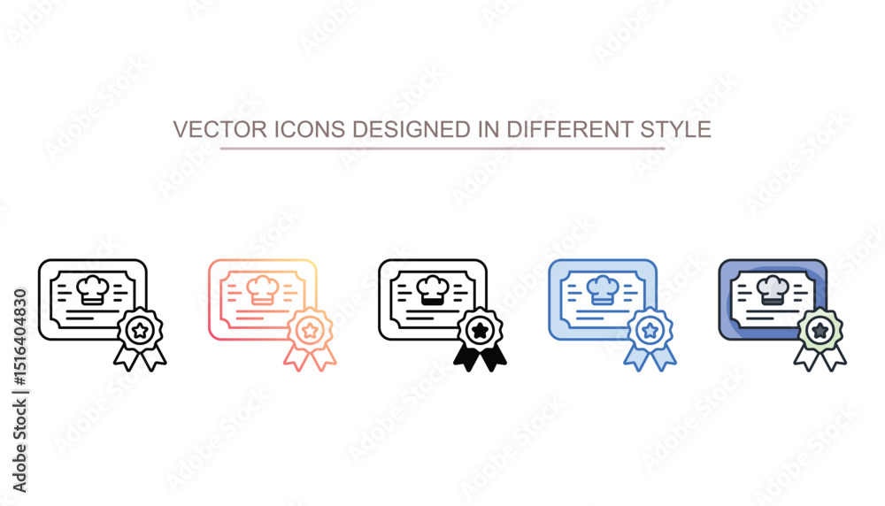 Cooking Certificate icon design with white background stock illustration Cooking Certificate icon design with white background stock illustration