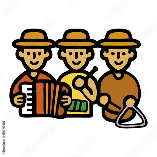 ilustração de Trio de forró 