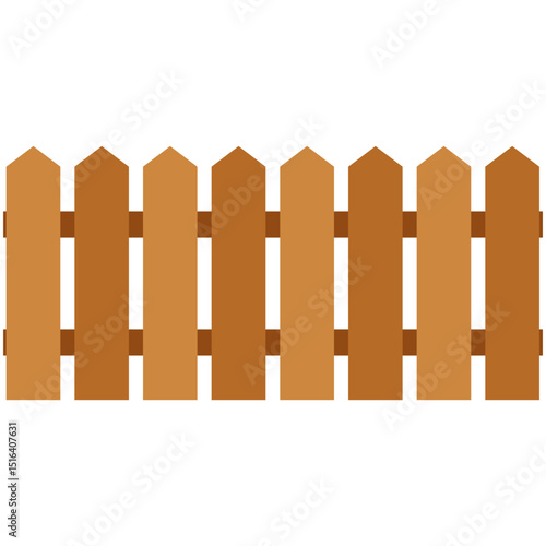 wooden fence isolated on white