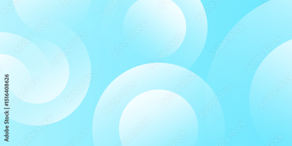 Obraz premium Minimalist banner background, pastel colorful, Light Blue gradations. Circle effect style geometric, abstract background. Vector Illustration