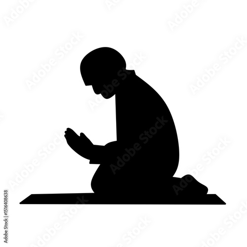 Muslim Pray Silhouette Illustrtion