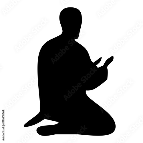 Muslim Pray Silhouette Illustrtion