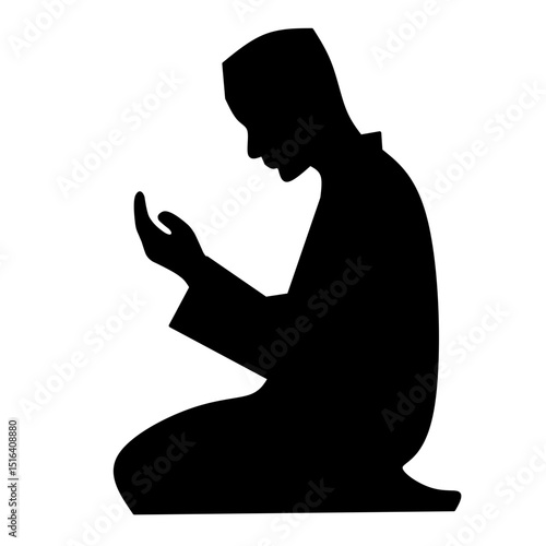 Muslim Pray Silhouette Illustrtion