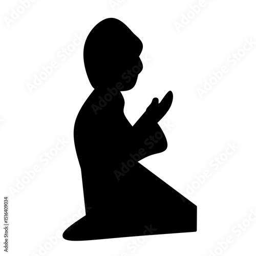 Muslim Pray Silhouette Illustrtion