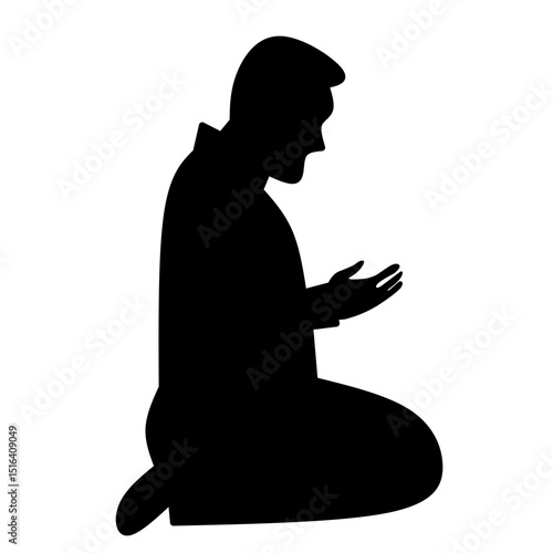 Muslim Pray Silhouette Illustrtion