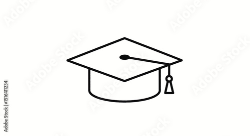 Simple yet elegant illustration of a graduation cap, symbolizing education and academic achievement.