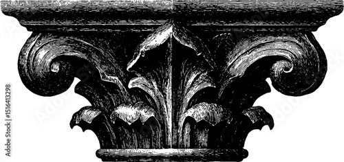 Intricate gothic corbel engraving with detailed architectural design elements