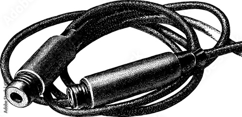 Engraved jump rope design in bold black lines for artistic projects