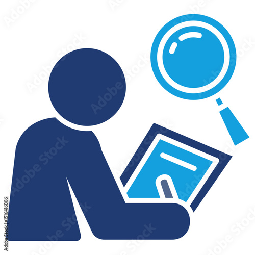 Inspection Flat Blue Icon