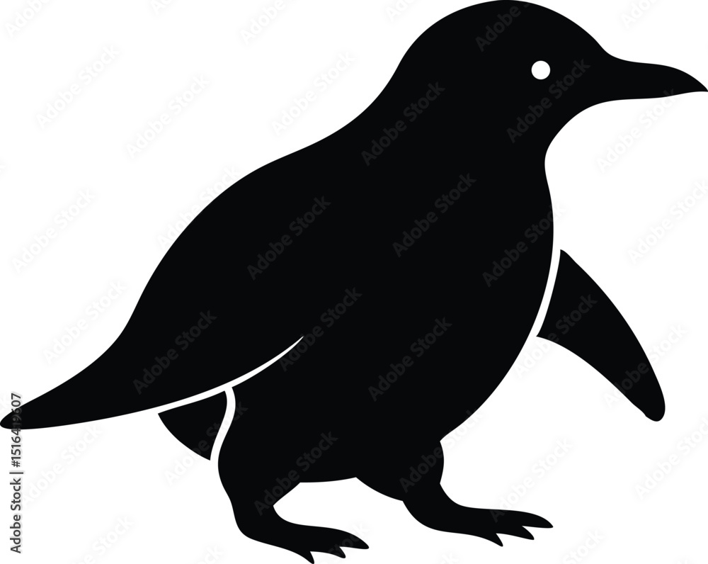 Black silhouette of a waddling penguin vector illustration design with transparent effect for various creative uses Black silhouette of a waddling penguin vector illustration design with transparent effect for various creative uses