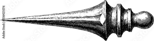 Engraved spire finial design for architectural ornament and decoration