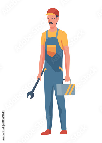 Oil gas worker. Oil industry, engineers in workwear. Oil industry extraction and refinery production. Vector cartoon illustration