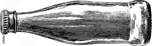 Vintage engraved water bottle illustration for antique art and design projects