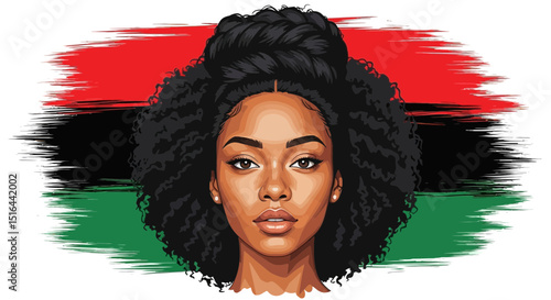 Black History Month Celebrating Black Excellence and Heritage with a Portrait of a Black Woman