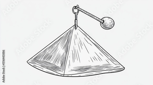 Pyramid-shaped object with pendulum