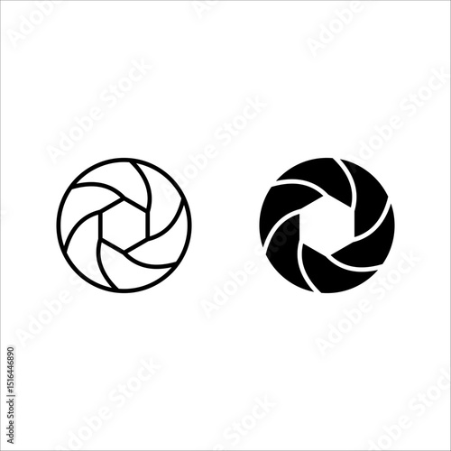 Camera Shutter icon set. for mobile concept color editable