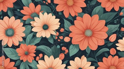 seamless pattern with flowers