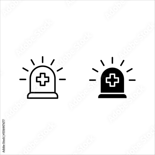 Emergency icon set. for mobile concept color editable