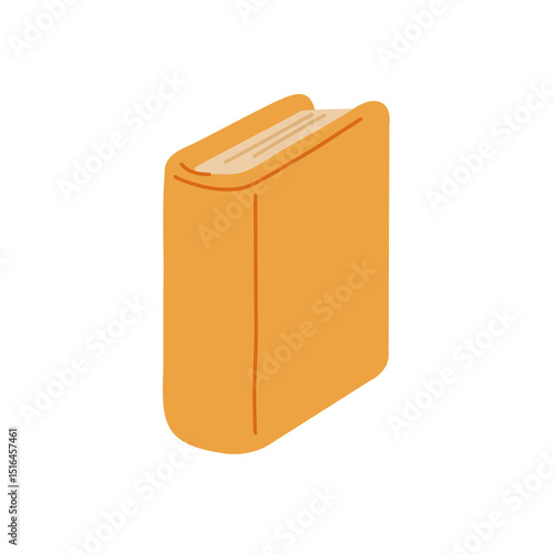 Yellow book illustration vector. Minimalist design of a standing book, perfect for educational and library themes. Ideal for e-learning and academic projects. Simple and modern style.