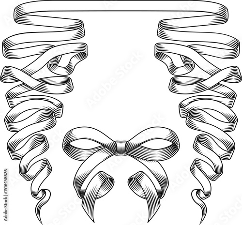 A set of ribbon paper scrol...