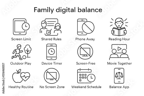 Family digital balance tips for healthy screen time and outdoor activities