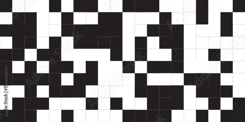 Black and white checkered pattern, Checkerboard seamless pattern