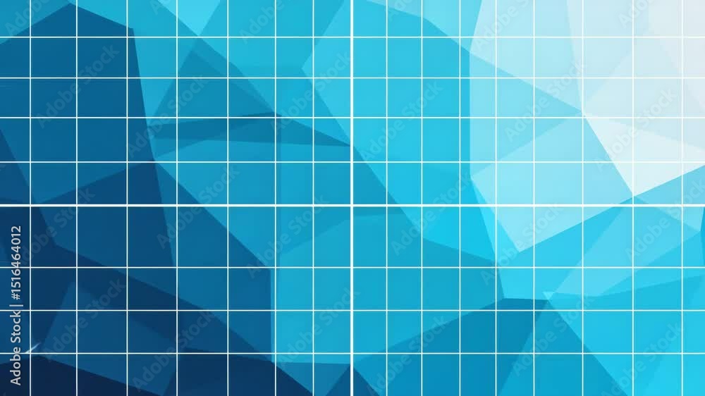 Abstract blue geometric pattern with grid overlay for design  