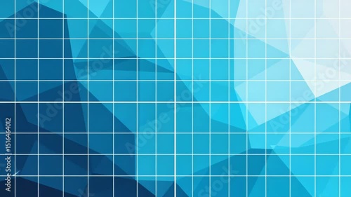 Abstract blue geometric pattern with grid overlay for design  