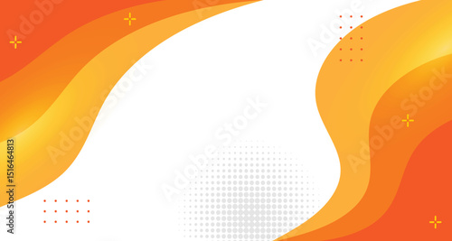 orange and yellow gradient waves background. Modern futuristic gradient orange abstract fluid shape background. Summer orange gradient waves wallpaper.