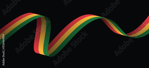 Juneteenth 19 June tricolor flag ribbon vector poster 