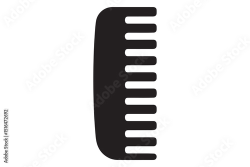 Simple black silhouette of a hair comb.