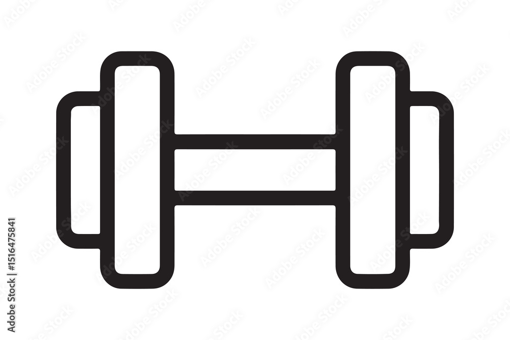 Simple Black Outline Dumbbell Icon Simple Black Outline Dumbbell Icon