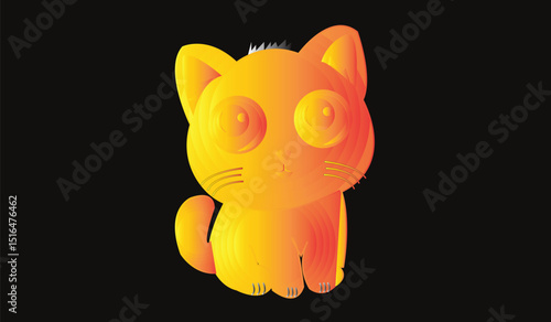 Cat cute emoji icon vector image.