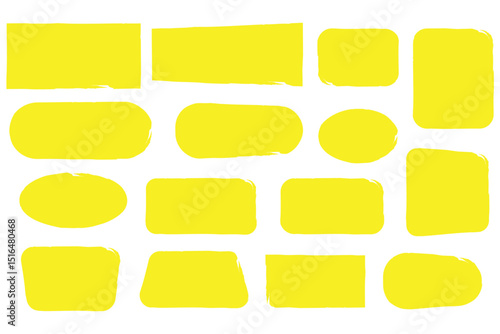 Brush frame rough rectangle box shape set. Text box frame rough grunge square, oval paint shape element. Grunge brush frame set. Brush frame .