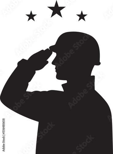 Veterans Day Salute Silhouette, Military Honor Graphic, Patriotic Veterans Tribute, Veterans Day Celebration Image, Armed Forces Appreciation Design, Veterans Day Soldier Saluting Art