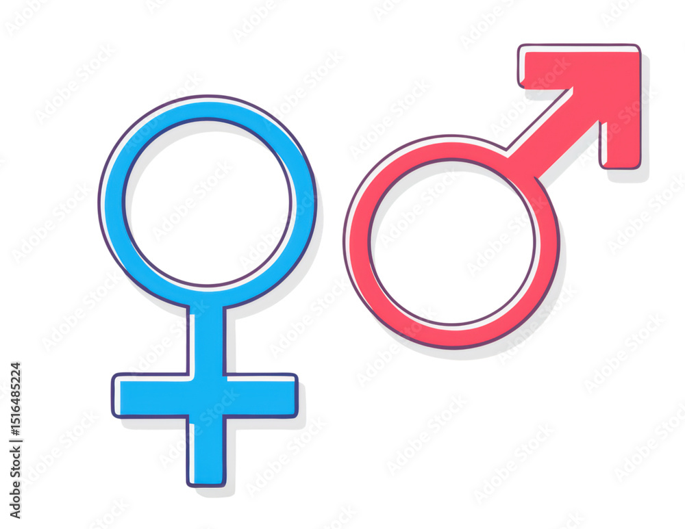 Gender symbols representing male and female. Gender symbols representing male and female.